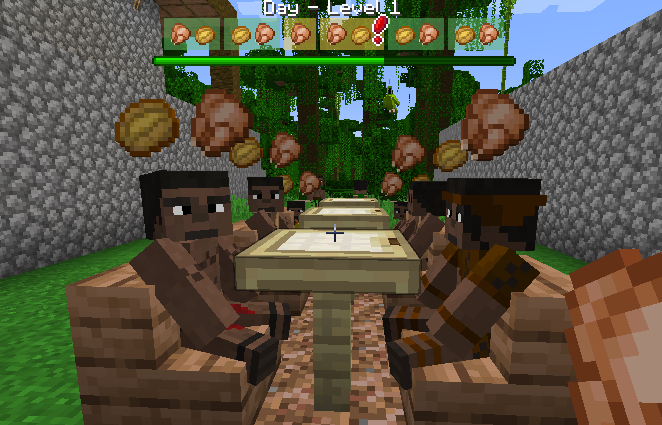 Customers using a local Millénaire culture