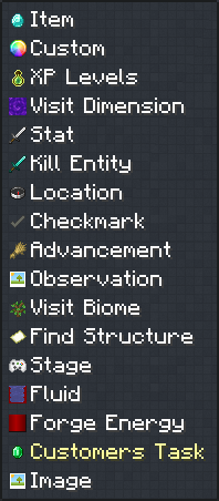 Selecting a Customers task